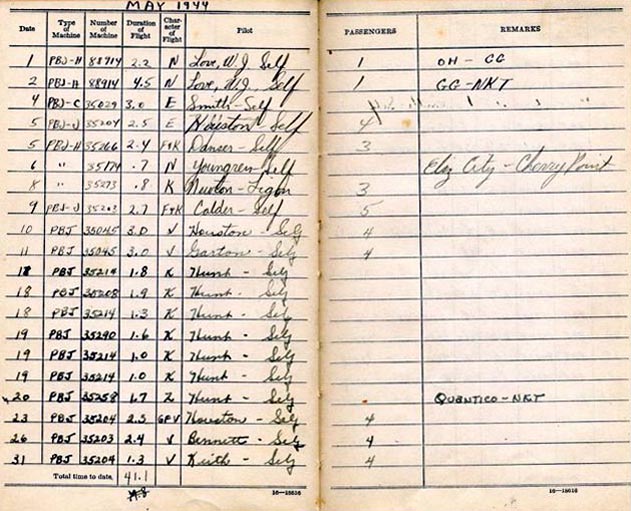 Log Book of 1stLt Robert S. Ligon: May 1944