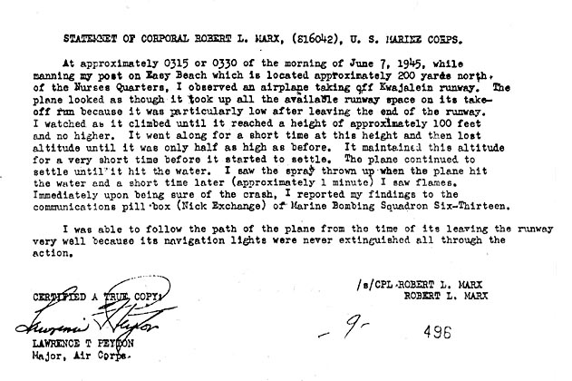 Statement of R.L. Marx